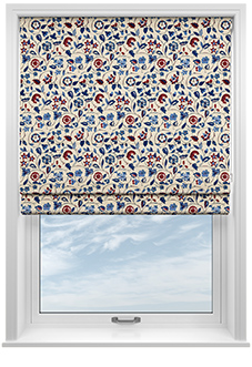 Land & Shore Esther, Blue Red - Twist&Fit Roman Blind